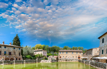 Obraz premium Bagno Vignoni famous pool in Tuscany, Italy