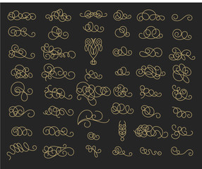 Wicker lines and old decor elements in vector.