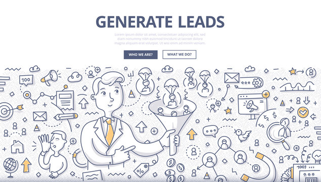 Generate Leads Doodle Concept