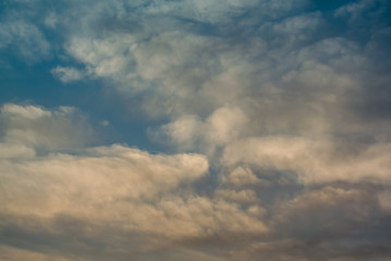 Nice clouds in blue sky background