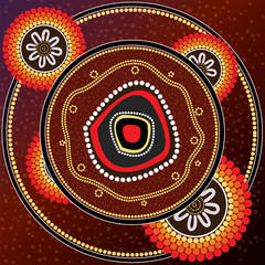 Aboriginal art vector painting.