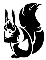 squirrel black and white vector design