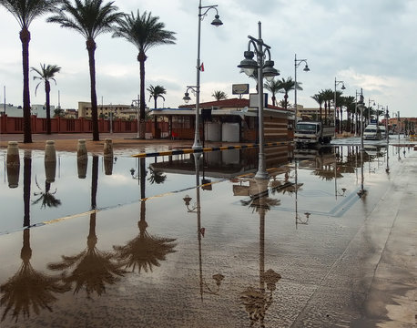 Flood in Beach resort Hurghada, Egypt