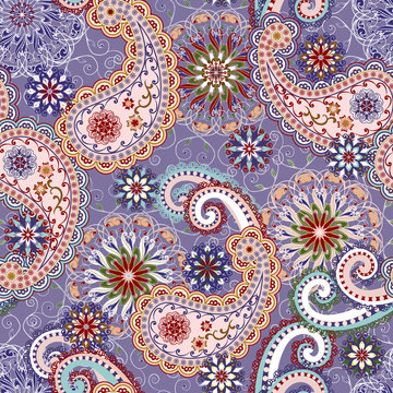 The pattern of mandalas and Paisley pattern in Indian style.