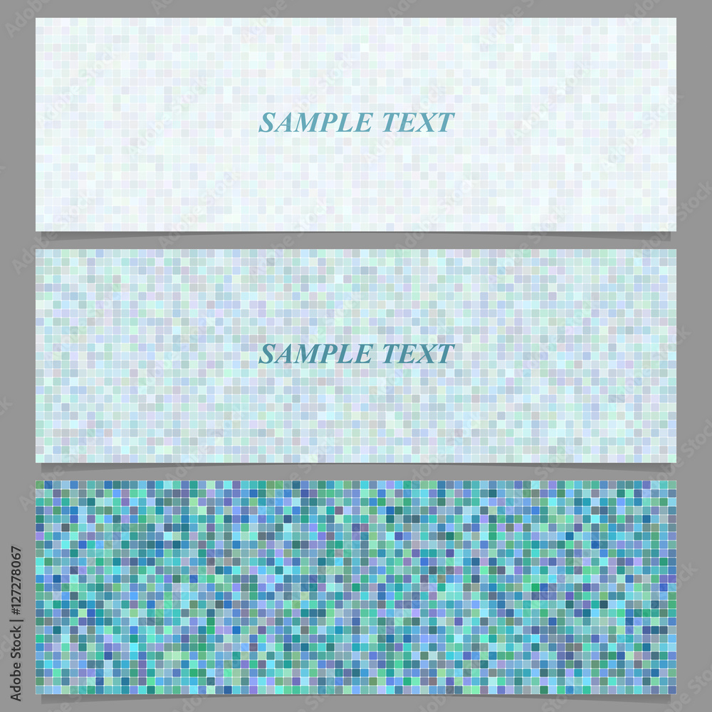 Poster abstract square mosaic pattern banner set