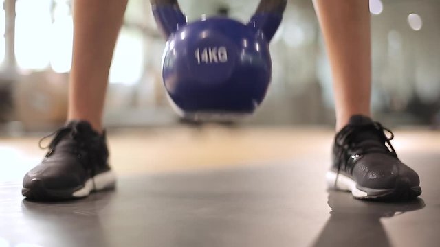 Crossfit Kettlebell Training in Gym
