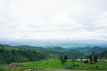 Obraz premium top view at the hill with cloudy sky