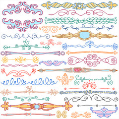 Vintage style doodles, ornaments, dividers, calligraphic design