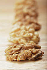 Row of walnuts