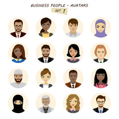 People avatars collection,busines man and business woman differe