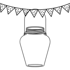 Mason jar icon. Retro vintage and decoration  theme. Isolated design. Vector illustration