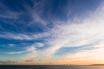 Fototapeta na wymiar Sunset, sky, landscape. Okinawa, Japan, Asia.