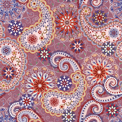 The pattern of mandalas and Paisley pattern in Indian style.