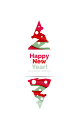 Christmas and New Year geometric banner with text