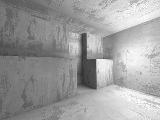 Obraz premium Empty dark concrete room interior. Architecture urban background
