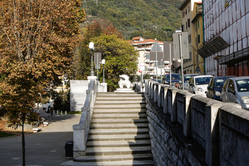 Italien, Toscana, Carrara, Stadtansicht, Städtereisen, Häuser, Fassaden, Gassen, Kirchen,...