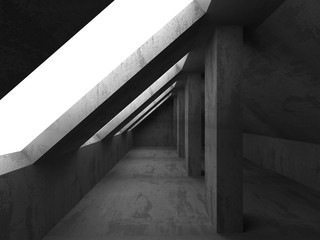 Empty Dark Concrete Room Interior Architecture Background