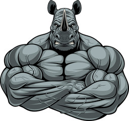 Strong rhinoceros athlete © Andrey1005