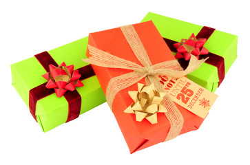 Wrapped Christmas Gift Parcels