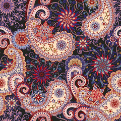 The pattern of mandalas and Paisley pattern in Indian style.