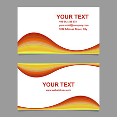 Colorful wave design business card template set