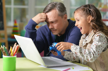 Father and daughter play