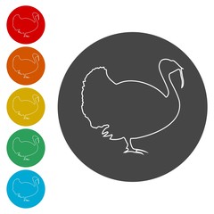 Turkey line icons set 