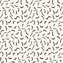 Vector graphic abstract geometry memphis style pattern. black and white seamless geometric background . subtle pillow and bed sheet design. unique art deco. hipster fashion print