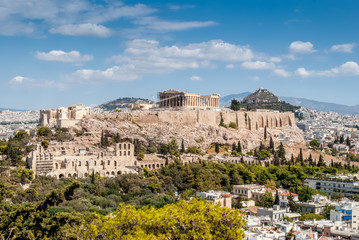 Naklejka premium Parthenon temple in the Acropolis of Athens, Greece
