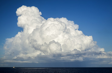 Naklejka na ściany i meble beautiful cumulus cloud over ocean