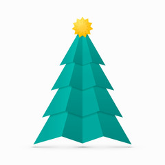 Christmas tree made from circles, classic vintage look, vector illustration