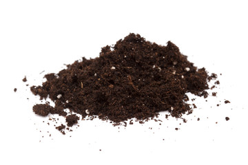 small heap of compost isolated