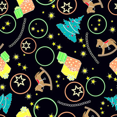 Christmas, New Year, vector illustration card for the New Year