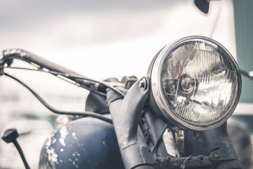 Old Russian Dnepr motorcycle headlight