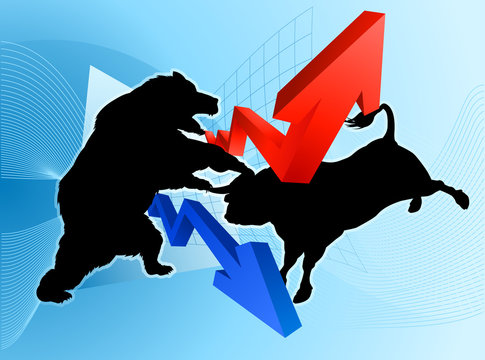 Bears Versus Bulls Stock Market Concept