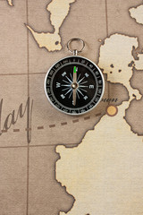 compass on map