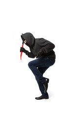 Burglar in mask with passkey