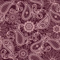 The pattern of mandalas and Paisley pattern in Indian style.
