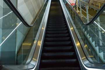 Close up of moving escalator