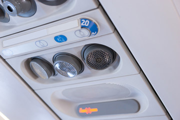 Overhead console in the passenger plane
