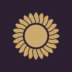 The sunshine icon. Sunrise and sunshine, weather, sun symbol. UI. Web. Logo. Sign. Flat design. App. Stock