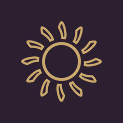 The sunshine icon. Sunrise and sunshine, weather, sun symbol. UI. Web. Logo. Sign. Flat design. App. Stock