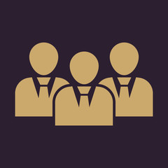 The management and teamwork icon. Team and group, teamwork, people, alliance, management symbol. UI. Web. Logo. Sign. Flat design. App.