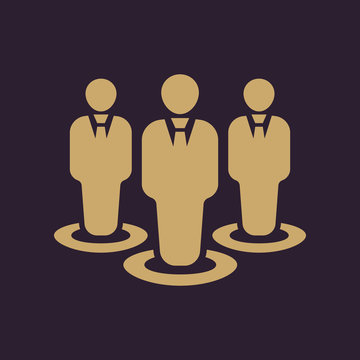 The management and teamwork icon. Team and group, teamwork, people, alliance, management symbol. UI. Web. Logo. Sign. Flat design. App.