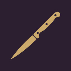 The knife for meat icon. Knife and chef, kitchen symbol.UI. Web. Logo. Sign. Flat design. App.