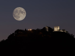 Super Moon in Povoa de Lanhoso, Portugal