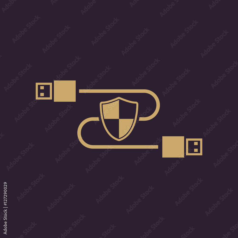 Poster the secure connection icon. transfer and connection, data, antivirus, firewall, secure symbol. ui. w