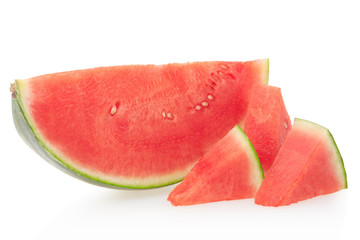 Watermelon slices isolated on white, clipping path