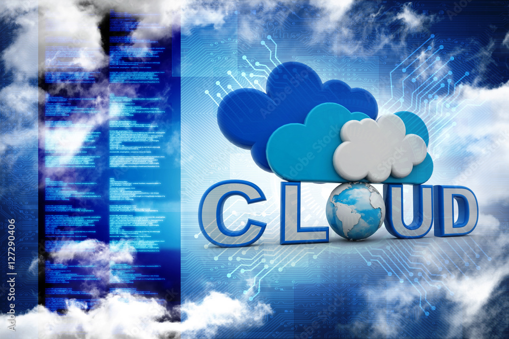 Poster 3d rendering technology cloud computing