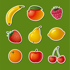 stickers of different fruits